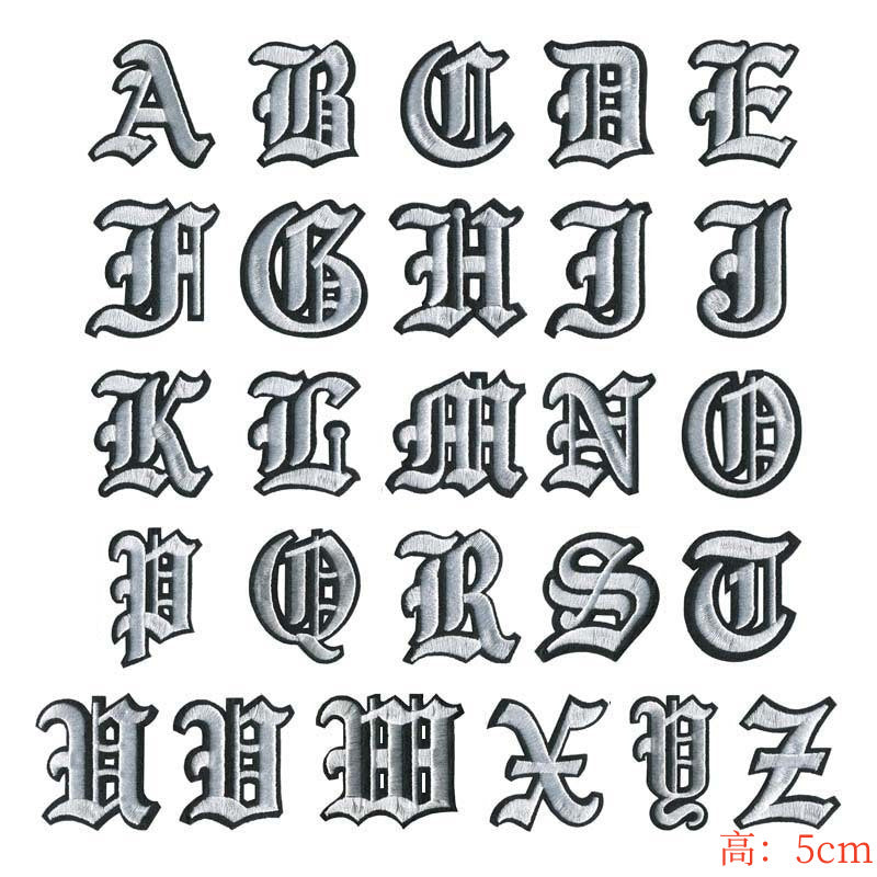 Wholesale A-Z alphabet embroidery patch